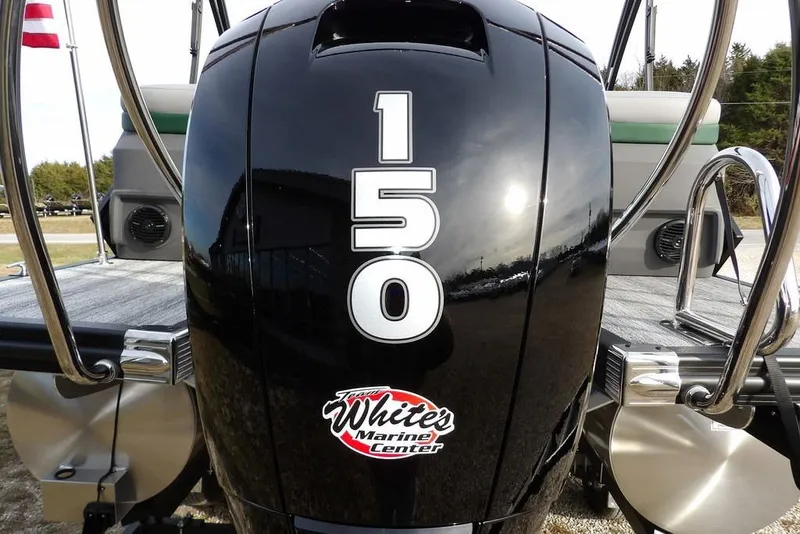 Slide: The Image of Outboard motor on 2026 Bennington M Quad Bench 22 MFB pontoon boat. - 34