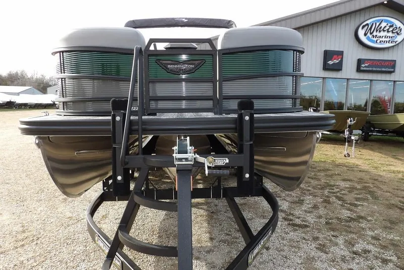 Slide: The Image of 2026 Bennington M Quad Bench 22 MFB pontoon boat at White's Marine Center. - 4