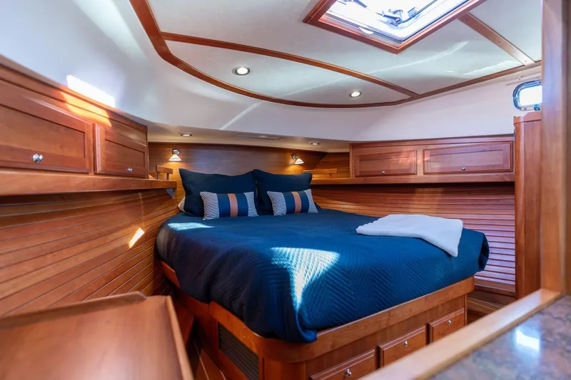 Slide: The Image of Luxurious cabin interior of 2013 Sabre 38 Salon Express yacht with wood finish. - 42