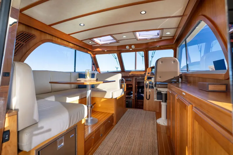 Slide: The Image of Luxurious interior of 2013 Sabre 38 Salon Express yacht with elegant wood finish. - 8
