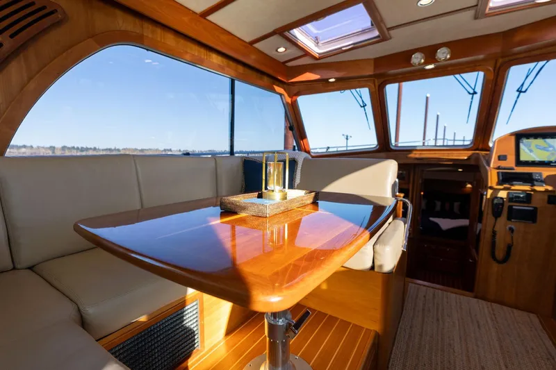 Slide: The Image of Luxurious interior of 2013 Sabre 38 Salon Express yacht with elegant wood finishes. - 9