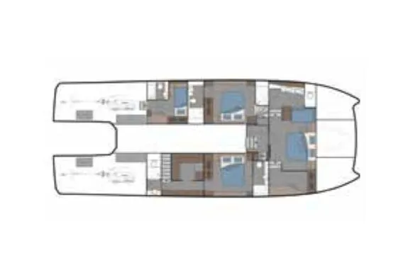 Slide: The Image of Manufacturer Provided Image: Floor plan of 2026 Aquila 70 Luxury yacht, showcasing cabin layout and interior design. - 17