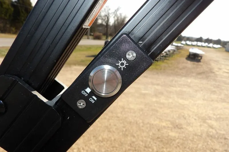 Slide: The Image of Close-up of Bennington M Quad Bench 22 MFB 2026 light switch in outdoor setting. - 33