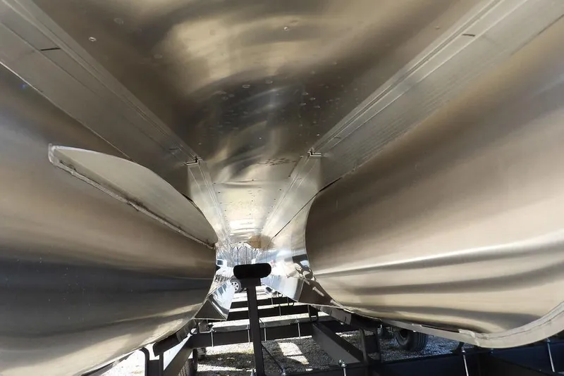 Slide: The Image of Underneath view of 2026 Bennington M Quad Bench 22 MFB pontoon boat. - 43