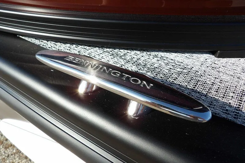 Slide: The Image of 2026 Bennington M Quad Bench 22 MFB, chrome detail close-up. - 46