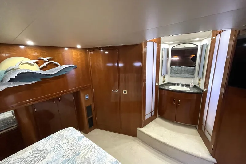 Slide: The Image of MASTER STATEROOM TO PORT WITH VANITY, PRIVATE HEAD AFT WITH TUB & SHOWER FORWARD - 37