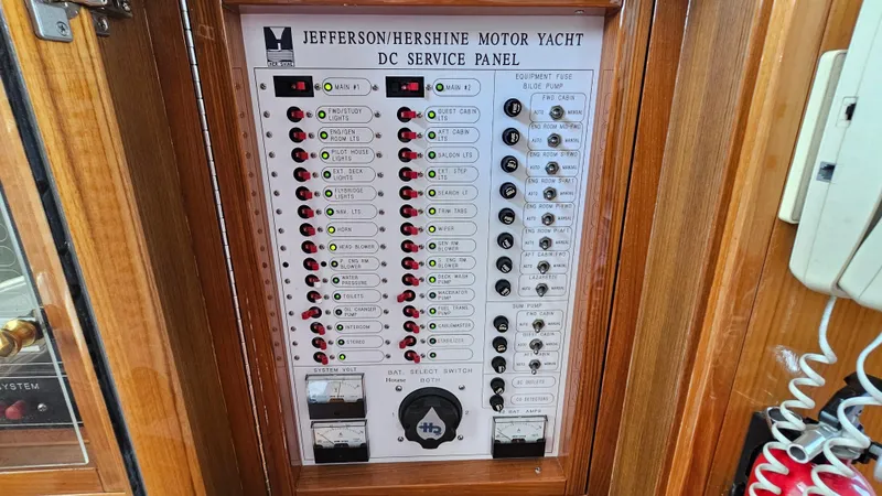 Slide: The Image of Control panel of a 2005 Jefferson Marquessa 60 MY motor yacht. - 42