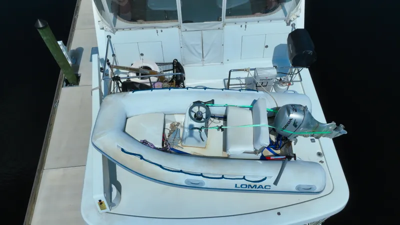 Slide: The Image of Aerial view of a 2005 Jefferson Marquessa 60 MY yacht with a Lomac inflatable boat. - 7