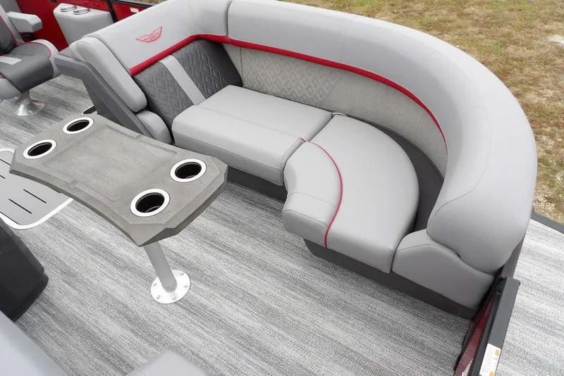 Slide: The Image of Luxurious seating area on 2026 Bennington M Swingback 22 MSB pontoon boat with cupholders. - 12
