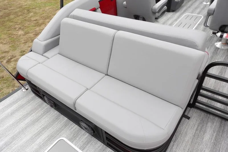 Slide: The Image of 2026 Bennington M Swingback 22 MSB boat with sleek gray seating and modern design. - 34