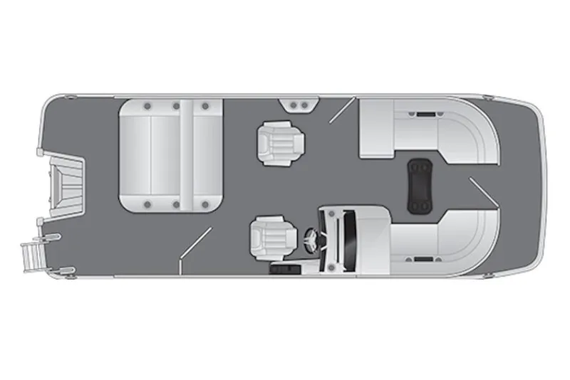 Slide: The Image of Top view layout of 2026 Bennington M Swingback 22 MSB pontoon boat. - 52