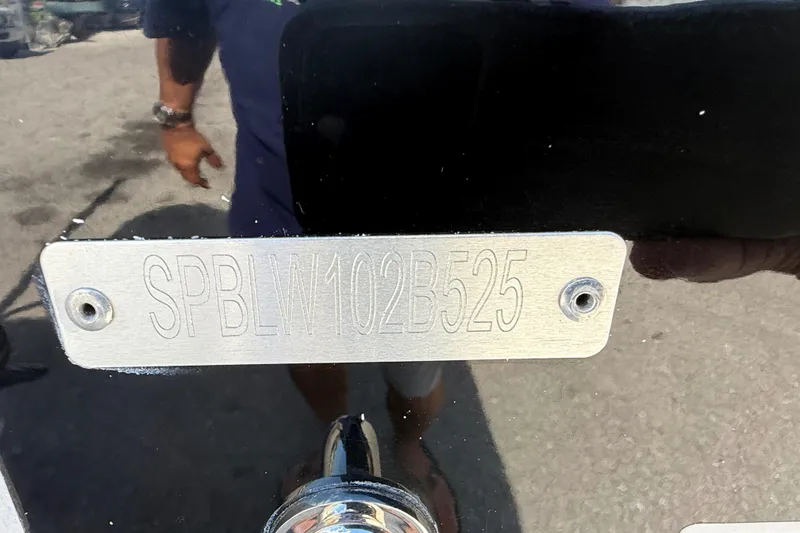 Slide: The Image of 2025 Sea Pro 245FLX Sandbar boat identification plate with serial number. - 45