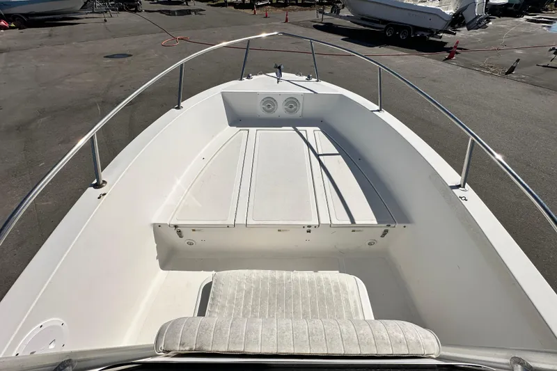 Slide: The Image of 1993 Hydra-Sports Bay Bolt 1900 boat interior with seating and storage compartments. - 29