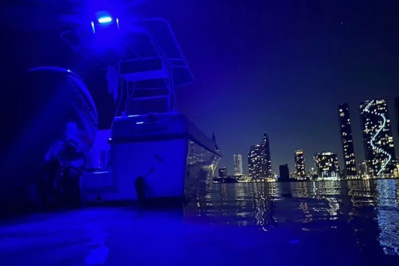 Slide: The Image of 1993 Hydra-Sports Bay Bolt 1900 with 150 HP outboard motor, docked outdoors. - 4