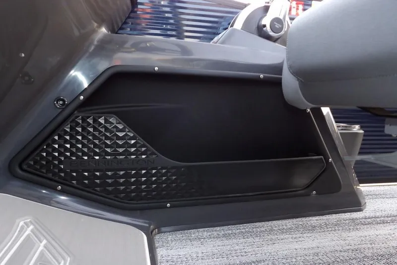 Slide: The Image of 2026 Bennington M Swingback 22 MSB interior detail with textured panel and seating. - 40