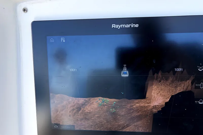 Slide: The Image of Raymarine sonar display on 2005 Boston Whaler 320 Outrage, showing underwater topography. - 5