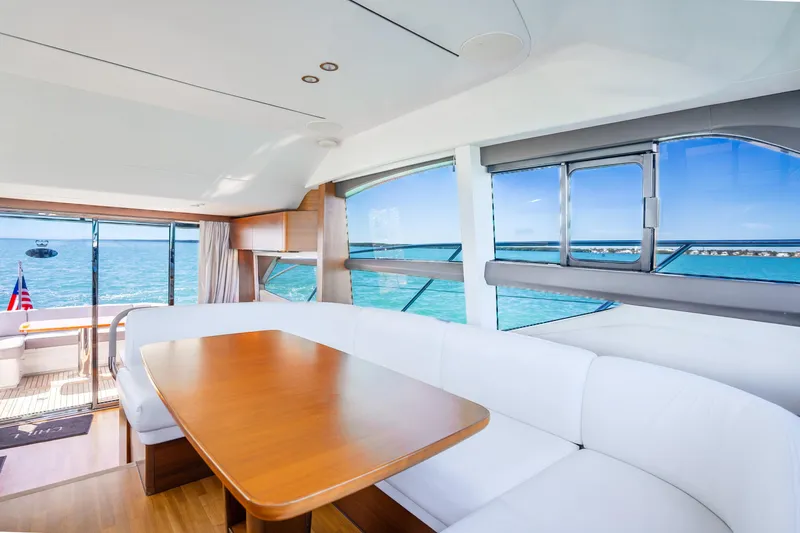 Slide: The Image of Luxurious interior of 2018 Princess F49 yacht with ocean view and elegant seating. - 24