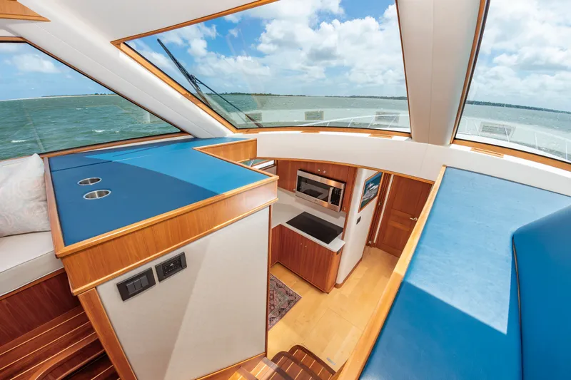 Slide: The Image of Interior of 2019 Jarrett Bay 67 Custom yacht with ocean view. - 24