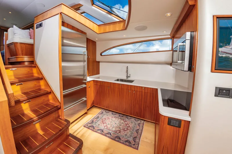 Slide: The Image of Interior of 2019 Jarrett Bay 67 Custom yacht kitchen. - 26