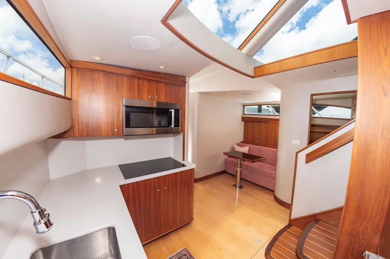 Slide: The Image of Interior of 2019 Jarrett Bay 67 Custom yacht with modern kitchen. - 28