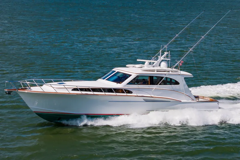 Slide: The Image of 2019 Jarrett Bay 67 Custom yacht cruising on water. - 4