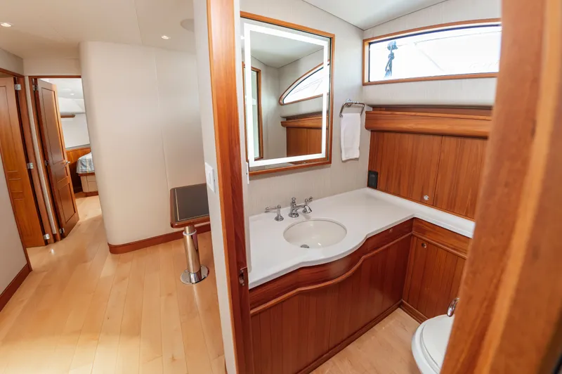 Slide: The Image of Luxurious bathroom in a 2019 Jarrett Bay 67 Custom yacht. - 42
