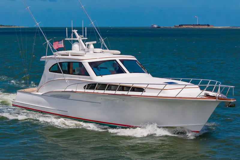 Slide: The Image of 2019 Jarrett Bay 67 Custom Yacht cruising on water. - 5