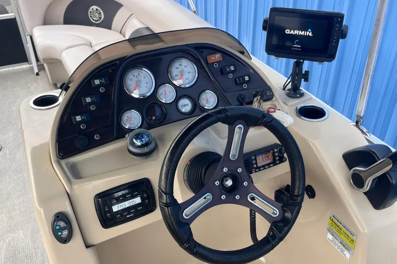 Slide: The Image of 2016 SunChaser Classic Fish 8522 Cruise-N-Fish dashboard with Garmin navigation system. - 11