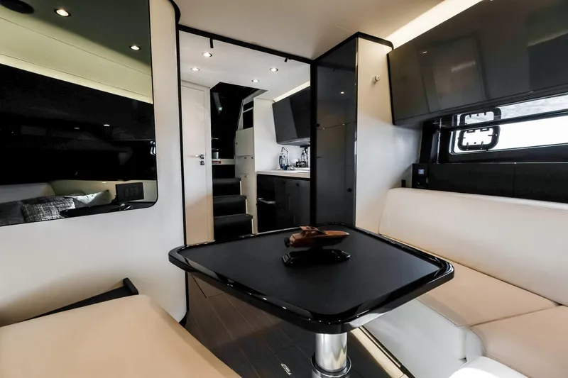 Slide: The Image of Luxurious interior of 2025 Azimut Verve 42 yacht with modern furnishings and sleek design. - 16