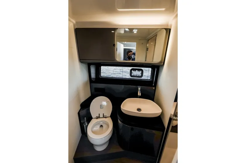 Slide: The Image of Modern bathroom interior of 2025 Azimut Verve 42 yacht with sleek fixtures. - 20