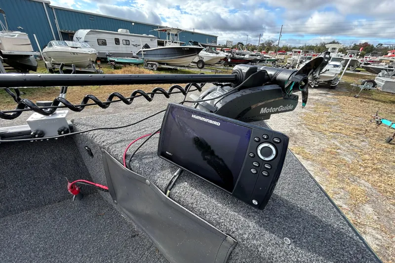 Slide: The Image of 2021 Lund 1675 Adventure SS boat with Humminbird fish finder and MotorGuide trolling motor. - 6