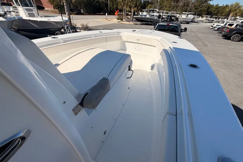 Slide: The Image of 2025 Sea Hunt Gamefish 30 Coffin Box boat interior, featuring spacious seating and sleek design. - 8