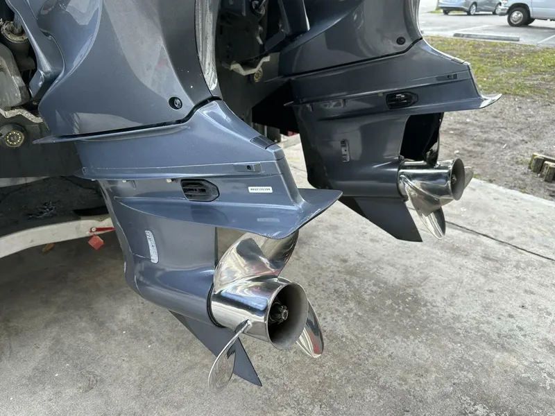 Slide: The Image of Twin outboard motors on a 2022 Sea Fox 288 Commander boat. - 4