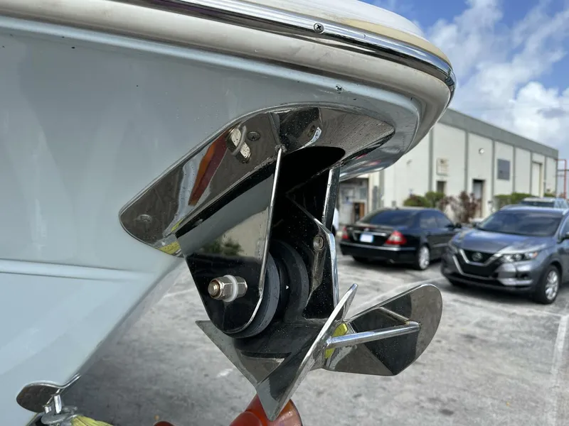 Slide: The Image of Close-up of a 2022 Sea Fox 288 Commander boat anchor mechanism. - 8