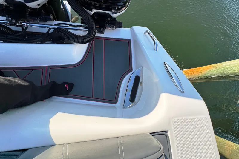 Slide: The Image of 2017 Cigarette 39' GTS boat deck with sleek design and water view. - 11