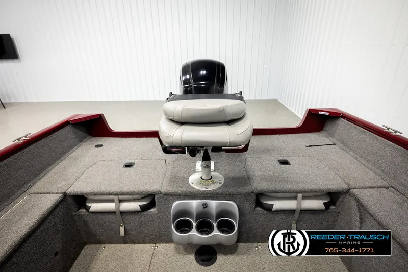 Slide: The Image of 2017 Tracker Pro Guide V-175 Combo boat interior with seating and storage compartments. - 17