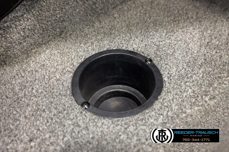 Slide: The Image of Carpeted interior of 2017 Tracker Pro Guide V-175 Combo boat with cup holder. - 39