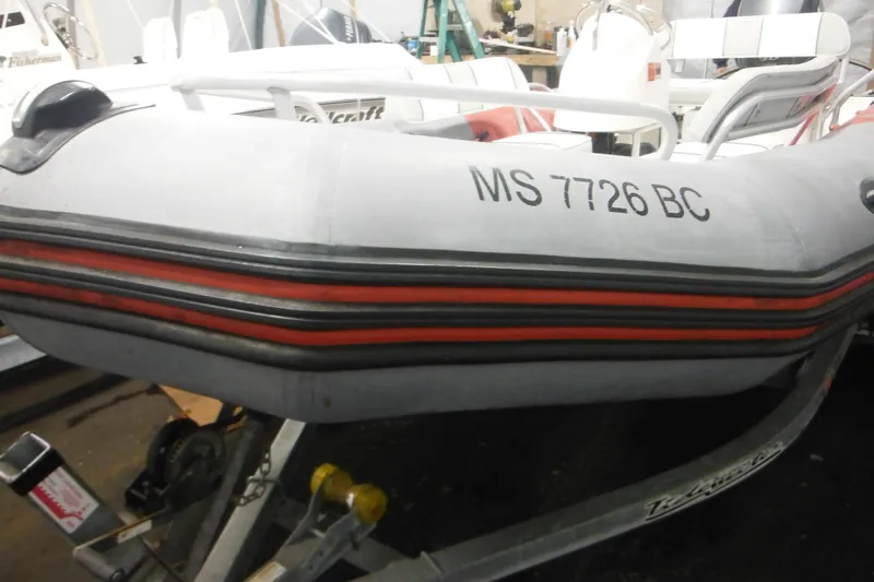 Slide: The Image of 2014 Zodiac Pro 550 inflatable boat on trailer, registration MS 7726 BC. - 14