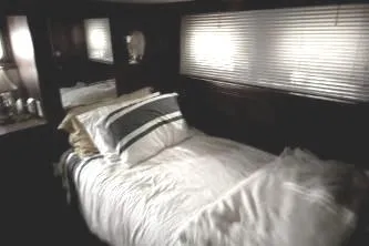 Slide: The Image of Cozy bedroom in 1977 Hatteras 43 Double Cabin yacht. - 21