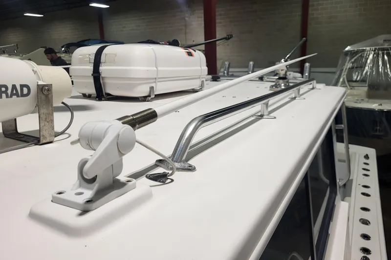 Slide: The Image of 2020 Steiger Craft 31 Miami boat roof with radar and equipment. - 18