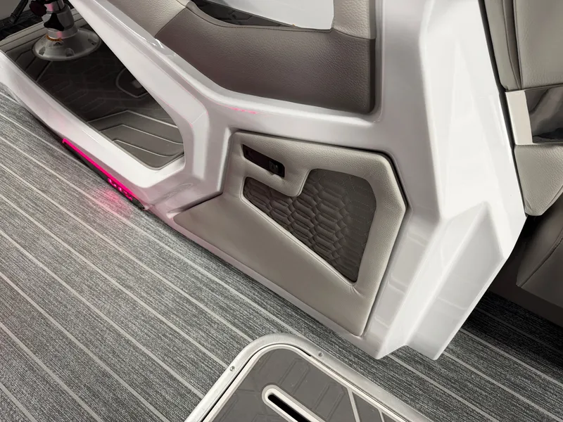 Slide: The Image of Interior of a modern boat with gray flooring and sleek details. - 43
