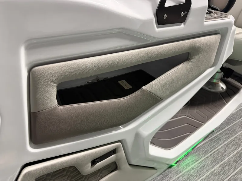 Slide: The Image of Close-up of a modern boat interior with gray and white accents. - 39
