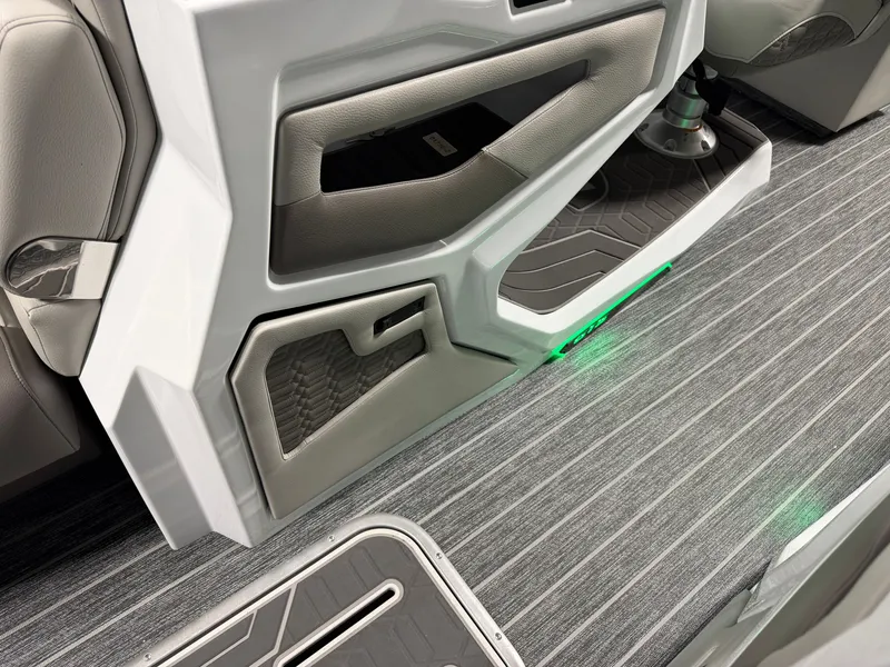 Slide: The Image of Interior of a 2027 Premier 250INTRIGUE with modern gray accents and LED lighting. - 38