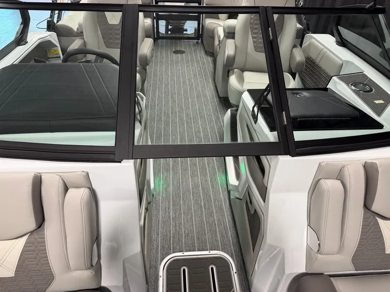 Slide: The Image of Interior of a Premier 250INTRIGUE boat with sleek seating and modern design. - 37