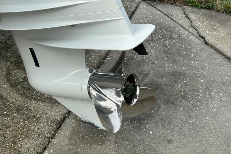 Slide: The Image of Ribcraft 5.85 2023 boat propeller on concrete surface, showcasing sleek design. - 16