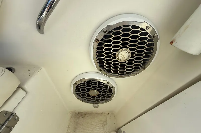 Slide: The Image of 2007 Hydra-Sports Vector 2900 VX boat speakers with protective grills. - 138