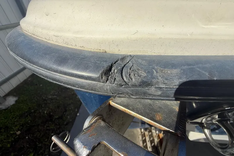 Slide: The Image of 2007 Hydra-Sports Vector 2900 VX boat with damaged hull section. - 60