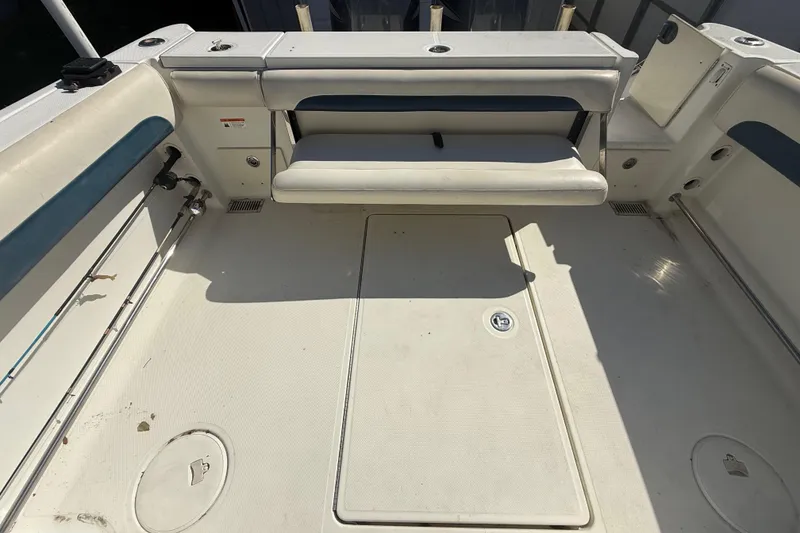 Slide: The Image of 2007 Hydra-Sports Vector 2900 VX boat interior with seating and storage compartments. - 73