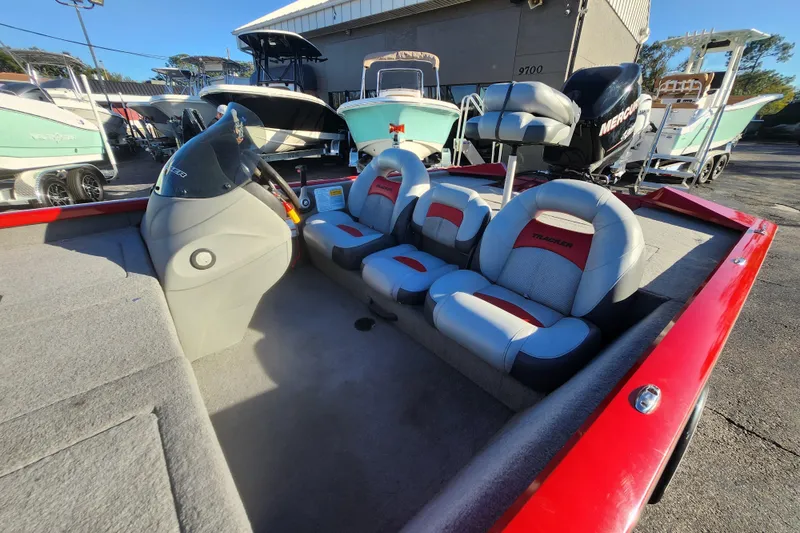 Slide: The Image of 2013 TRACKER MARINE Bass Tracker Pro Team 175 TWX interior with seating and console. - 3