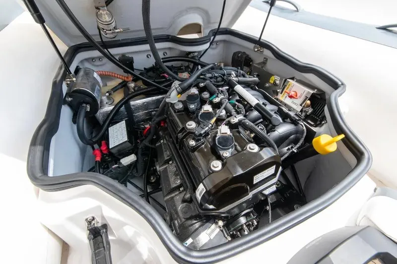 Slide: The Image of Engine compartment of 2024 Maritimo M55 yacht, showcasing detailed mechanical components. - 87